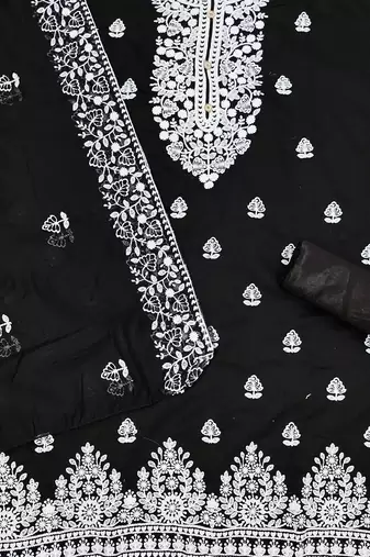 ethnic motifs embroidered unstitched dress material
