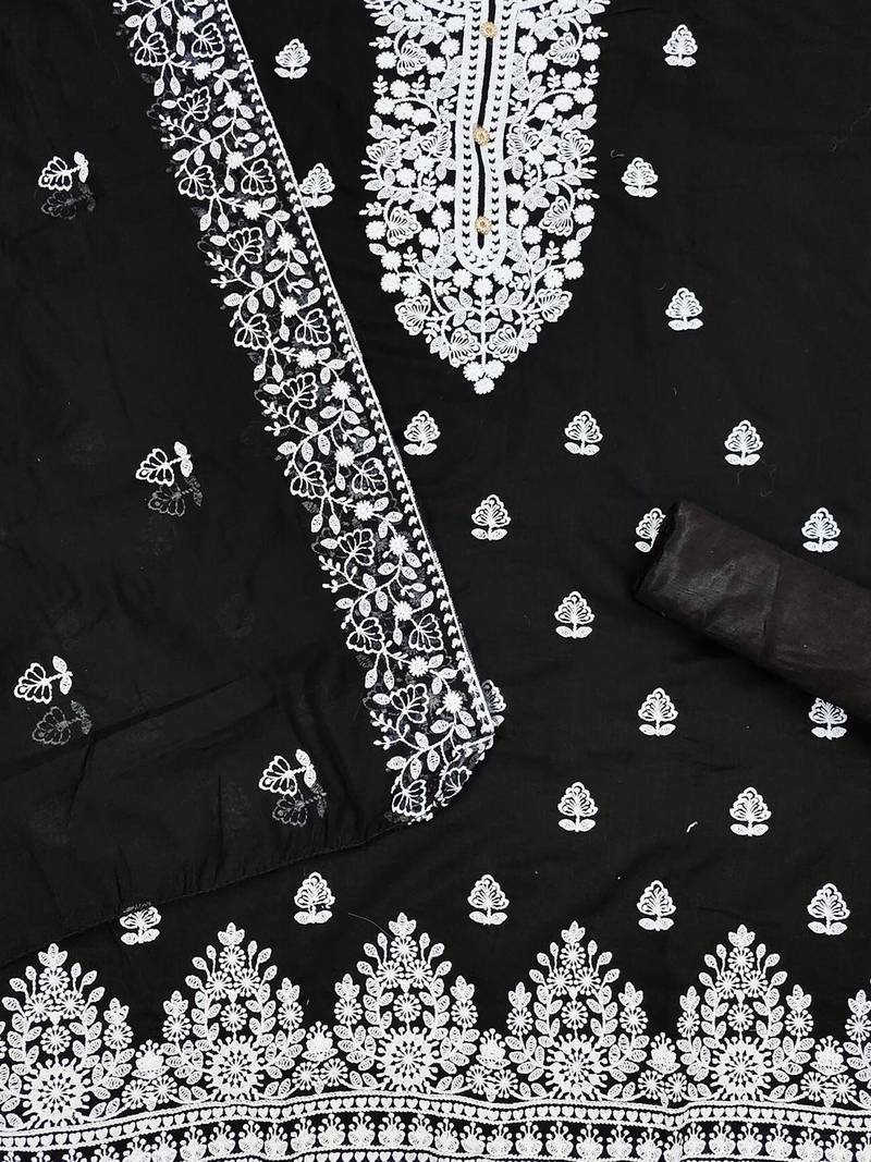 ethnic motifs embroidered unstitched dress material