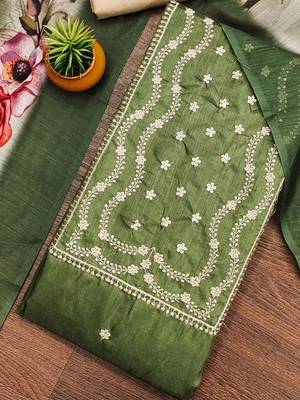 embroidered unstitched dress material 1