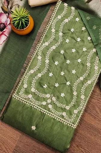 embroidered unstitched dress material