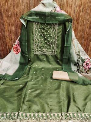 embroidered unstitched dress material 3