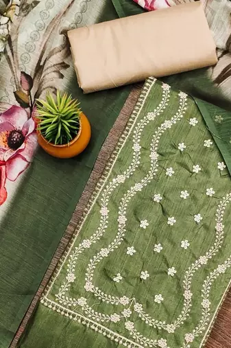 embroidered unstitched dress material