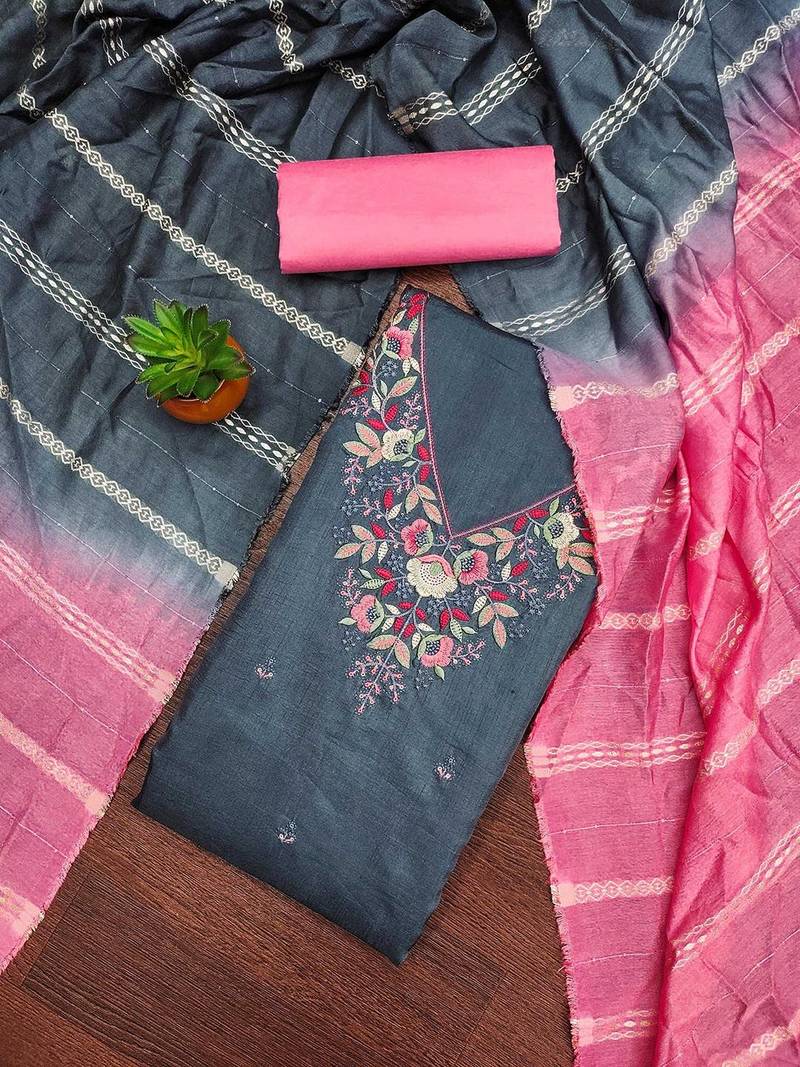 embroidered unstitched dress material