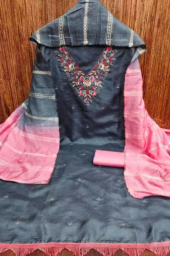 embroidered unstitched dress material