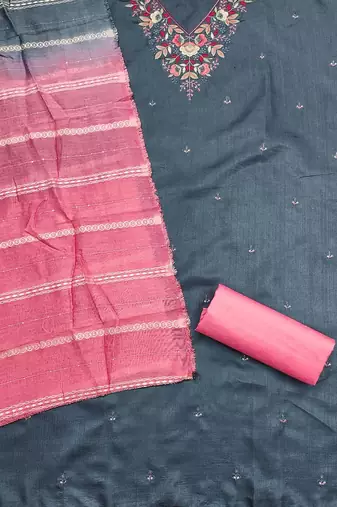 embroidered unstitched dress material