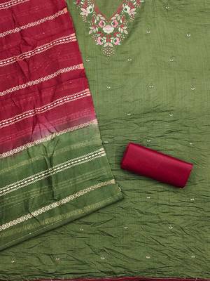 embroidered unstitched dress material 2