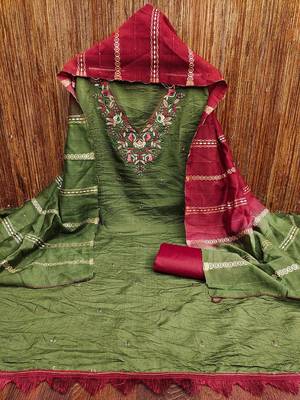 embroidered unstitched dress material 3
