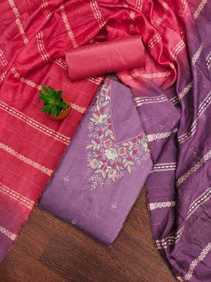embroidered unstitched dress material 1
