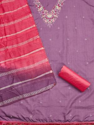 embroidered unstitched dress material 3