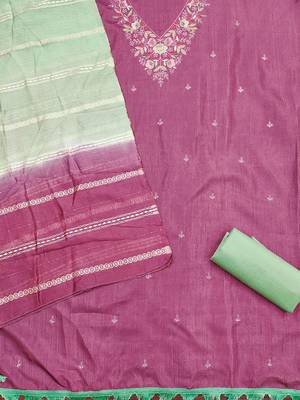 embroidered unstitched dress material 4