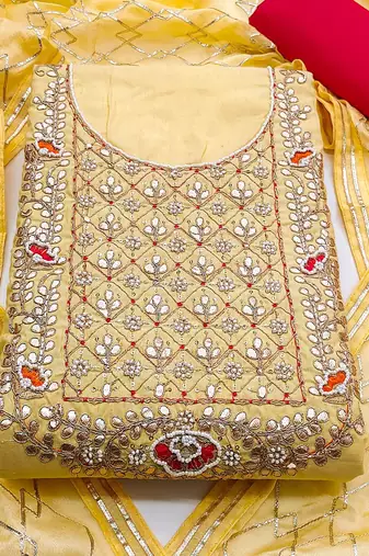 embroidered unstitched dress material