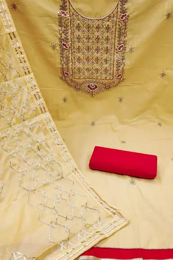 embroidered unstitched dress material