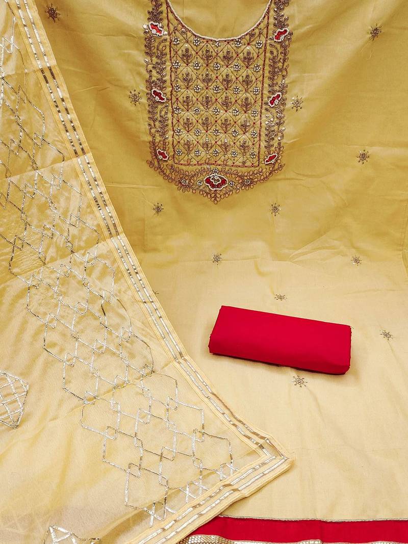 embroidered unstitched dress material