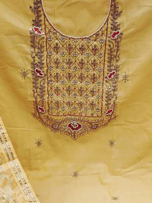 embroidered unstitched dress material 4