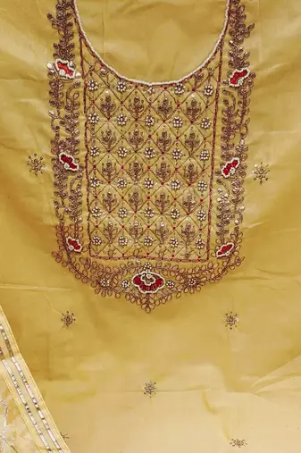 embroidered unstitched dress material