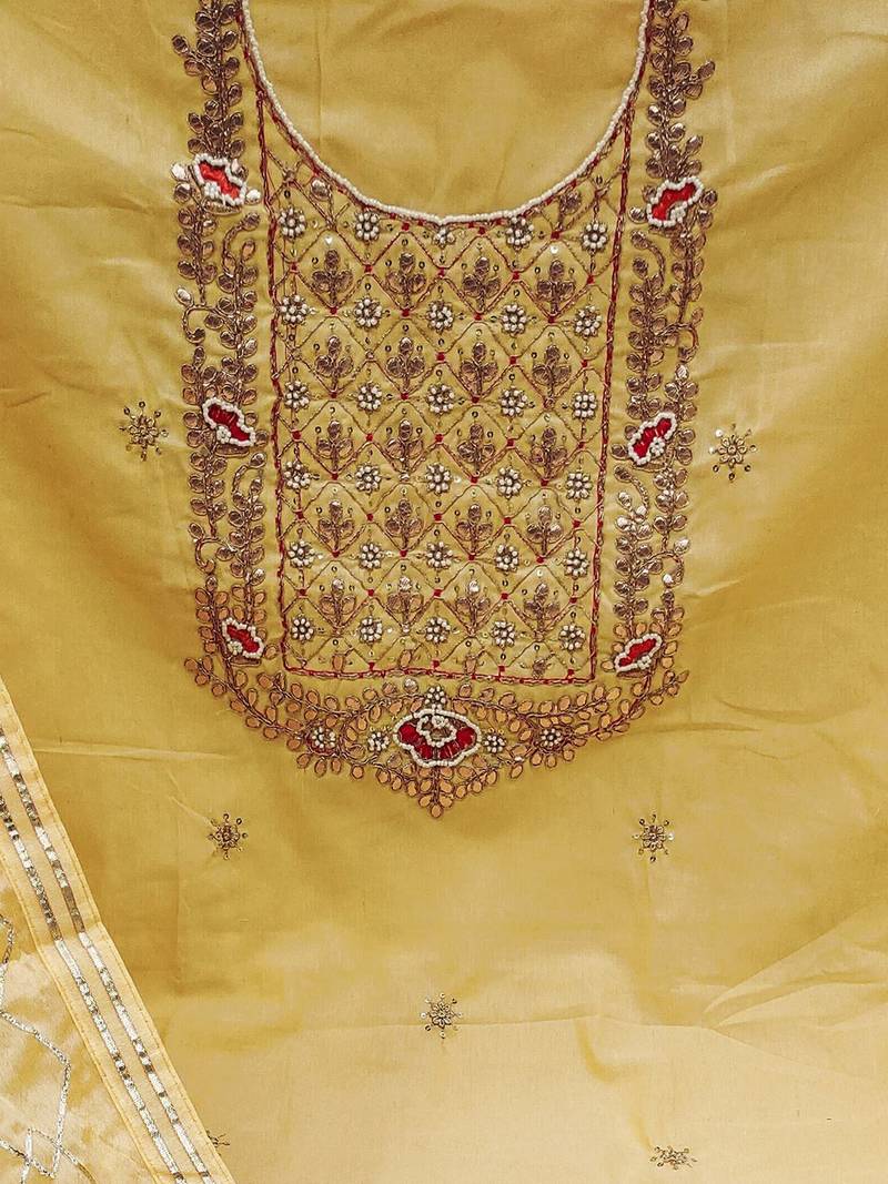 embroidered unstitched dress material