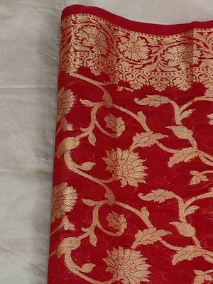 grey & red unstitched dress material 5