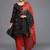 black & red printed unstitched dress material
