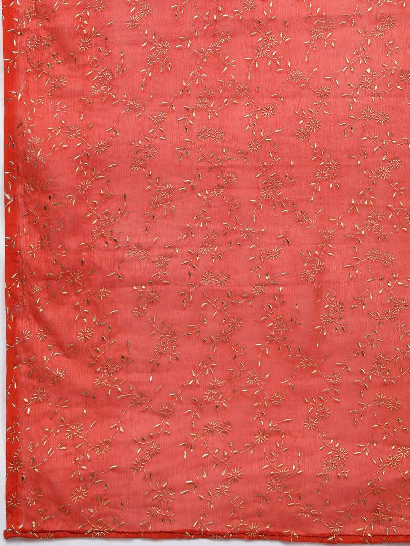 black & red printed unstitched dress material