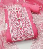 embroidered organza unstitched dress material