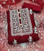 embroidered organza unstitched dress material