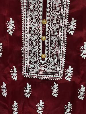 embroidered organza unstitched dress material 4