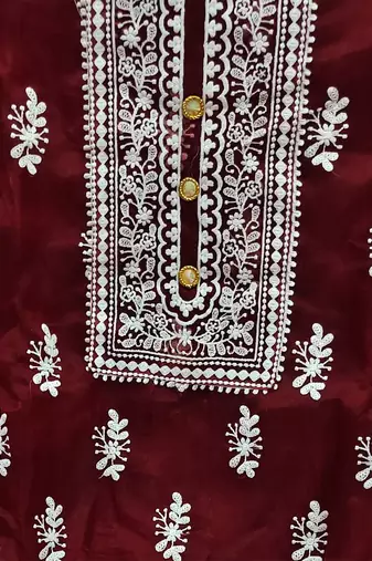 embroidered organza unstitched dress material