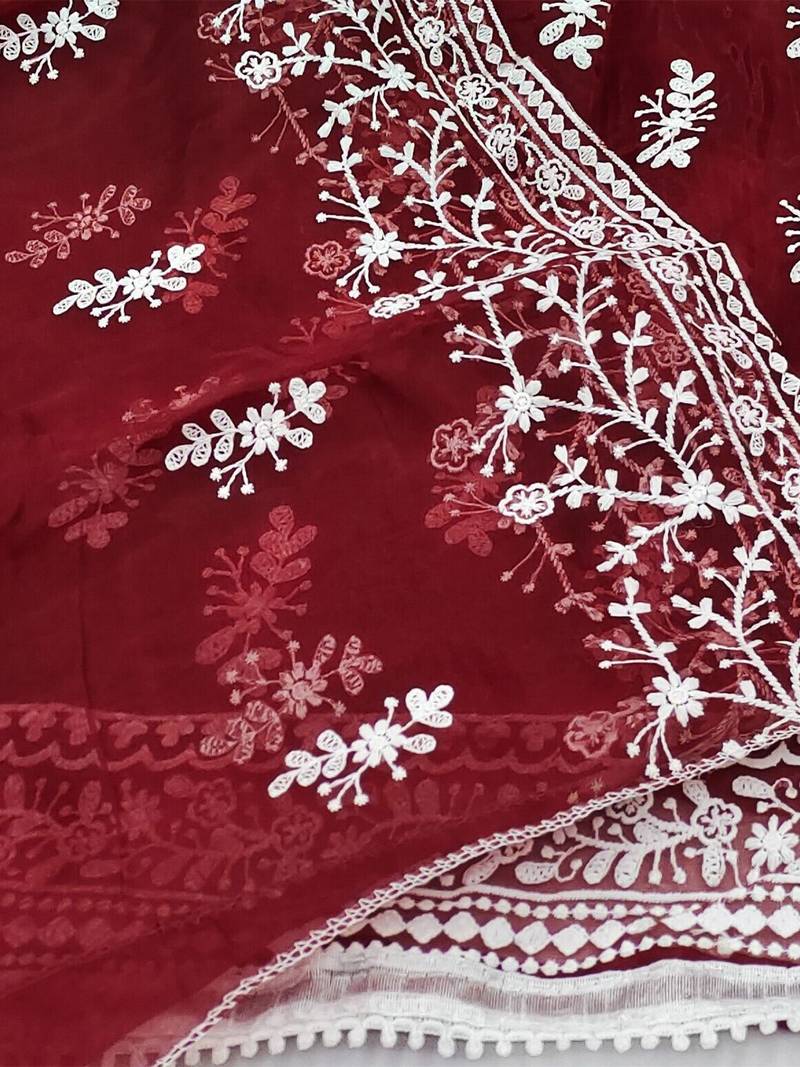 embroidered organza unstitched dress material