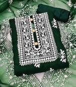 embroidered organza unstitched dress material