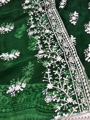 embroidered organza unstitched dress material 4