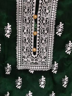 embroidered organza unstitched dress material 5