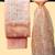 women orange & white embroidered organza unstitched dress material