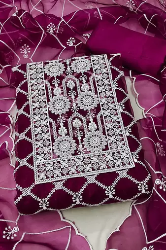 embroidered unstitched dress material