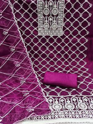 embroidered unstitched dress material 3