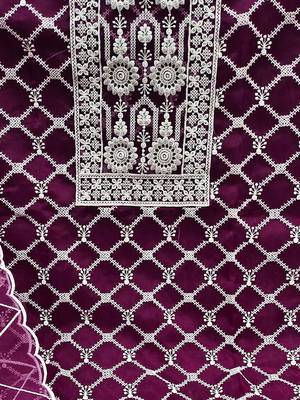 embroidered unstitched dress material 4
