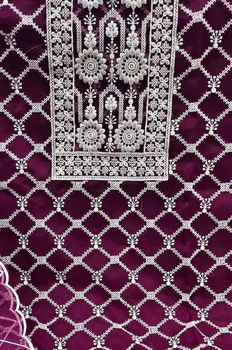 embroidered unstitched dress material