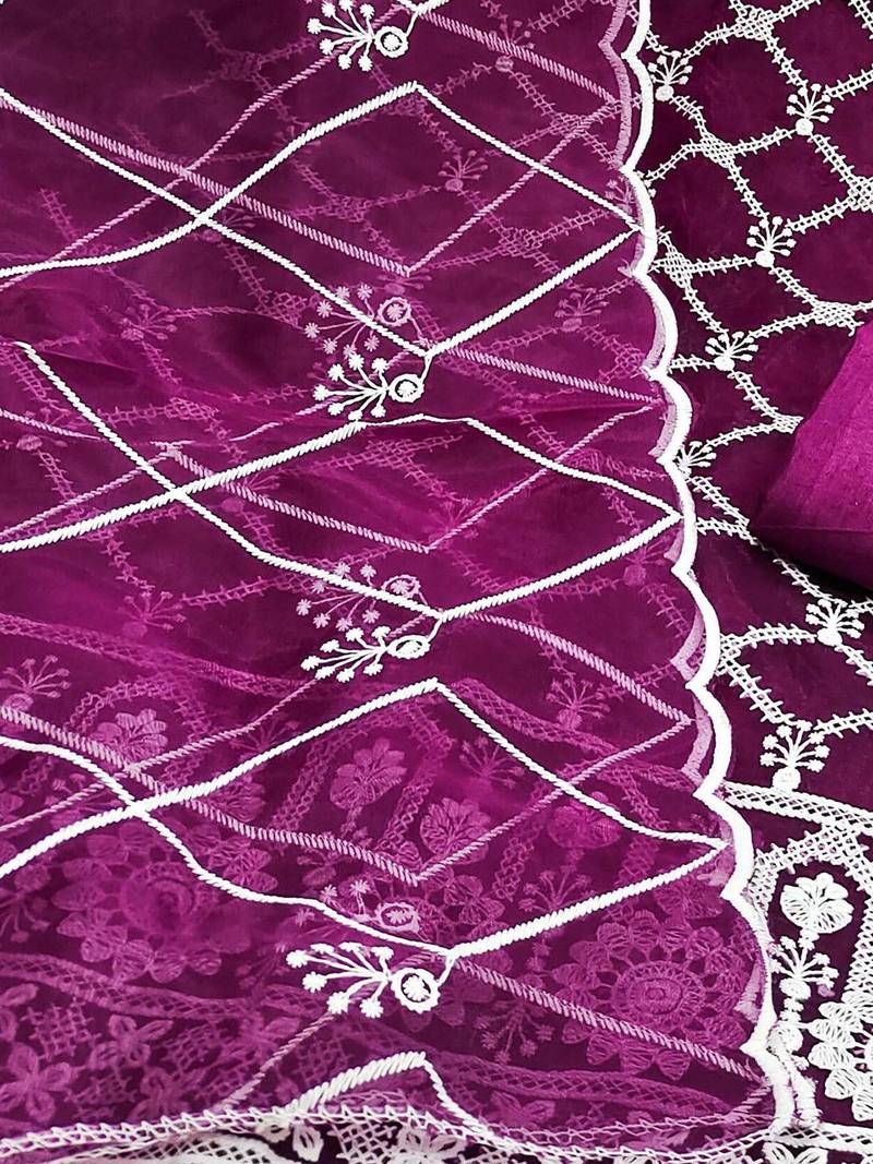 embroidered unstitched dress material
