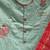 green & red embroidered unstitched dress material