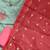 green & red embroidered unstitched dress material