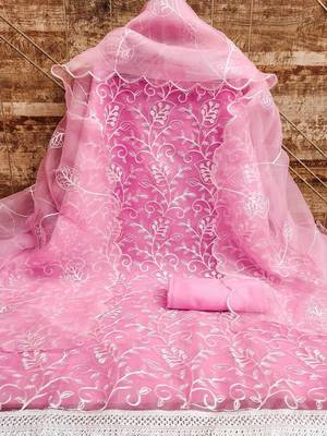 ethnic motifs embroidered unstitched dress material 2
