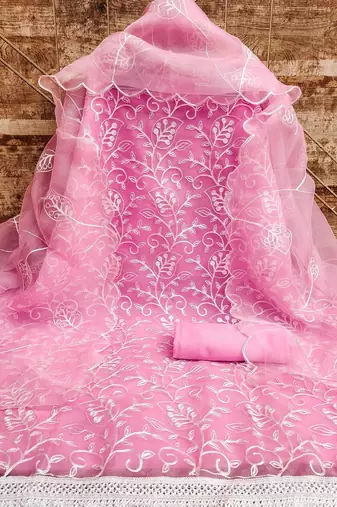 ethnic motifs embroidered unstitched dress material
