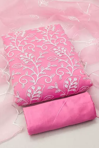 ethnic motifs embroidered unstitched dress material