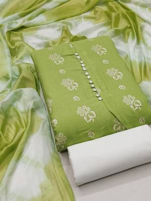 women green printed floral dress material 2