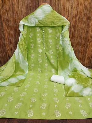 women green printed floral dress material 3