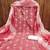 women peach printed floral dress material