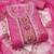 floral embroidered beads and stones organza semi-stitched dress material