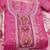 floral embroidered beads and stones organza semi-stitched dress material