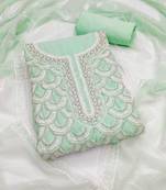 ethnic motifs embroidered beads and stones unstitched dress material