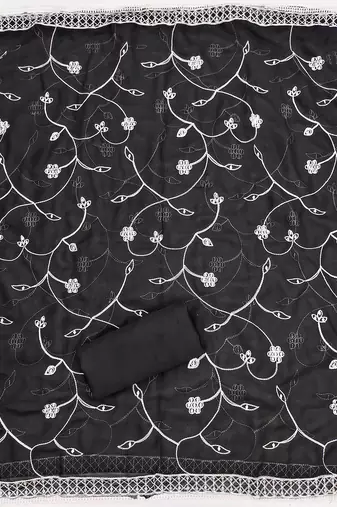 ethnic motifs embroidered beads and stones unstitched dress material