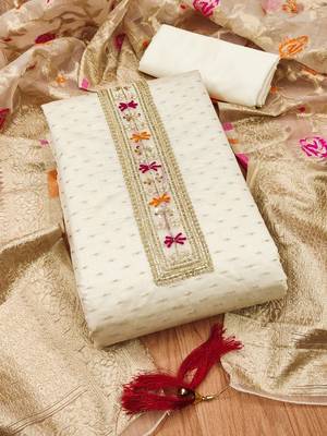 embellished unstitched dress material 1